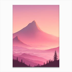 Misty Mountains Vertical Background In Pink Tone 25 Canvas Print