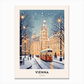Winter Night  Travel Poster Vienna Austria 2 Canvas Print