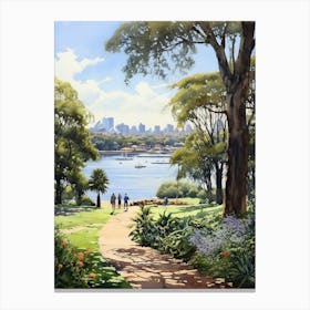 Royal Botanical Gardens Sydney Australia Watercolour  1 Canvas Print