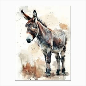 Donkey Watercolor Painting Canvas Print