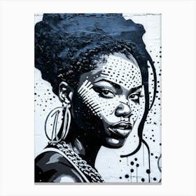 Graffiti Mural Of Beautiful Black Woman 84 Canvas Print