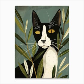 Cat In Leaves Canvas Print