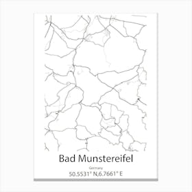 Bad Munstereifel,Germany Minimalist Map Canvas Print