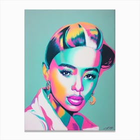 Aaliyah Colourful Illustration Canvas Print