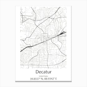 Decatur,United States Minimalist Map Canvas Print