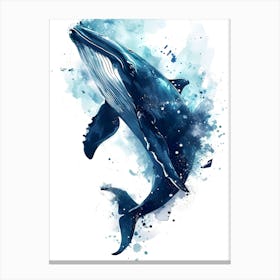 Whale Watercolor Painting Canvas Print