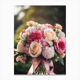 Bouquet Of Pink Roses Canvas Print