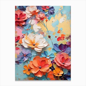 Flowers On A Wall Canvas Print