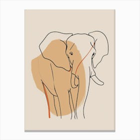 Elephant - Boho, Line Art 11 Canvas Print