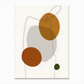 Modern abstract shapes with squiggle black line Canvas Print