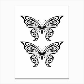 Black And White Butterfly Canvas Print