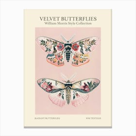 Velvet Butterflies Collection Radiant Butterflies William Morris Style 5 Canvas Print