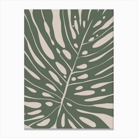 Sage Green Leaf Canvas Print