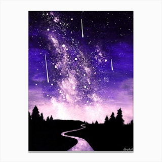 Star Gazing Purple Canvas Print