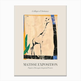 Giraffe 1 Matisse Inspired Exposition Animals Poster Canvas Print