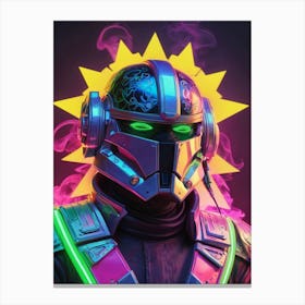Captain Rex Star Wars Neon Iridescent Painting (16) Canvas Print