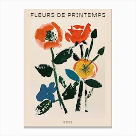 Spring Floral French Poster  Rose 14 Canvas Print