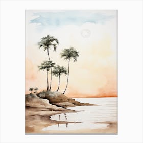 Watercolour Of Pismo Beach   California Usa 1 Canvas Print