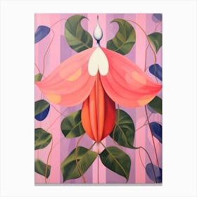 Fuchsia 1 Hilma Af Klint Inspired Pastel Flower Painting Canvas Print