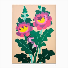 Cut Out Style Flower Art Delphinium 3 Canvas Print