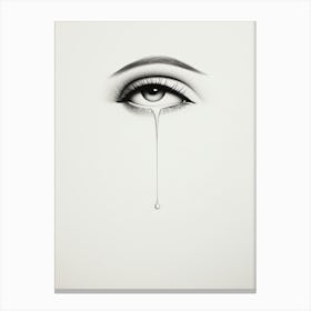 Single Eye Tear Line Drawing Canvas Print