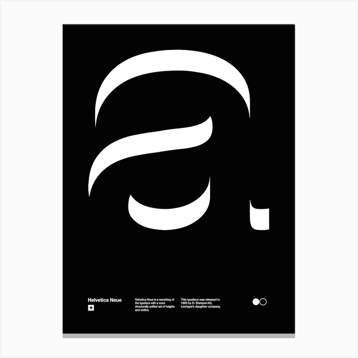Poster Helvetica Neue a - typographic minimalistic poster - Typeface wall art - Modern wall decor Stampe su tela