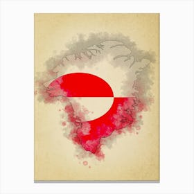 Greenland Flag Vintage Canvas Print