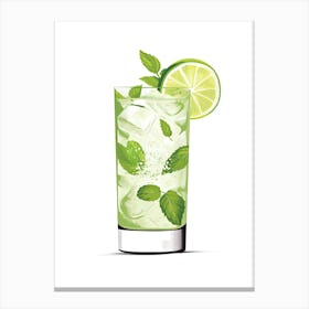 Illustration Mojito Floral Infusion Cocktail 4 Canvas Print