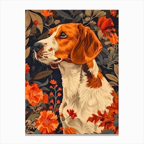 Beagle Inspired by William Morris Canvas Print