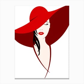 Woman In Red Hat Canvas Print