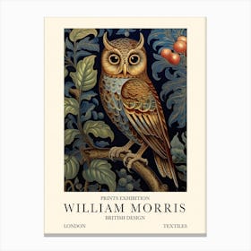 William Morris London Exhibition Poster Owl Print Canvas Print