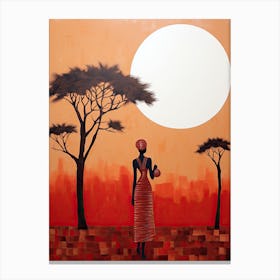 African Woman | Boho Style 3 Canvas Print