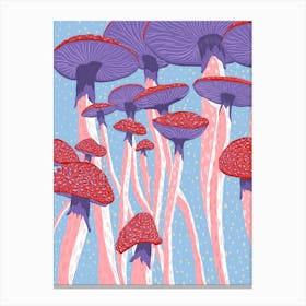 Colourful Mushroom Trippy Illustration Canvas Print