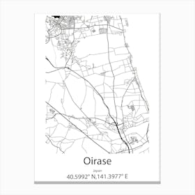 Oirase,Japan Minimalist Map Leinwandbilder