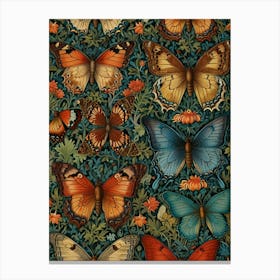 William Morris Butterflies And Flowers 2 Canvas Print