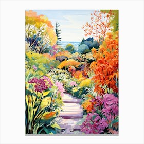 Monets Garden, Usa In Autumn Fall Illustration 0 Canvas Print