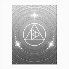 Geometric Glyph in White and Silver with Sparkle Array n.0063 Canvas Print