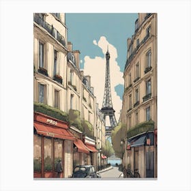 Paris Street vintage style Canvas Print