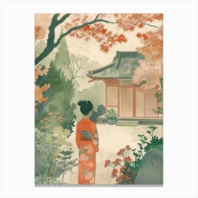 Nara Japan 5 Retro Illustration Canvas Print