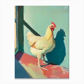 Rooster By The Window Canvas Print