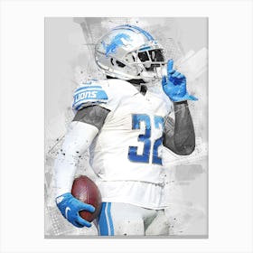 D Andre Swift Detroit Lions Canvas Print