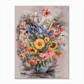 Flowers In A Vase? irises,-poppies,-pink-flowers,-and-sunflowers, Inspired Vincent Van Gogh 2 Canvas Print