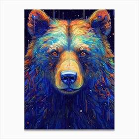 Neon Bear Canvas Print