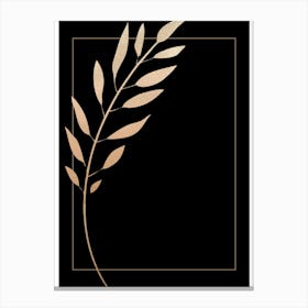 Gold Leaf on Black 3 Canvas Print