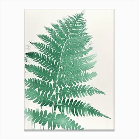 Green Ink Painting Of A Australian Tree Fern 2 Canvas Print