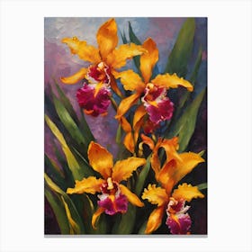 Maxillaria Orchids Oil Painting 2 Canvas Print