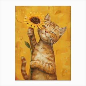 Sunflower Cat Canvas Print