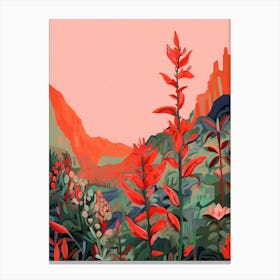 Boho Wildflower Painting Cardinal Flower 3 Canvas Print