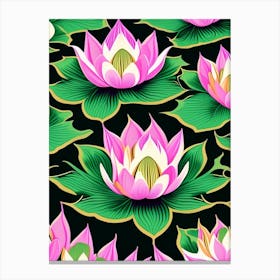 Lotus Flower Repeat Pattern Fauvism Matisse 5 Canvas Print