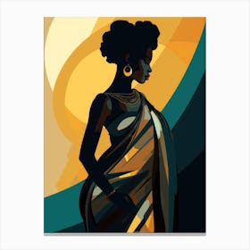 African Woman In Sari Canvas Print